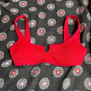 red ripped hollister bikini top